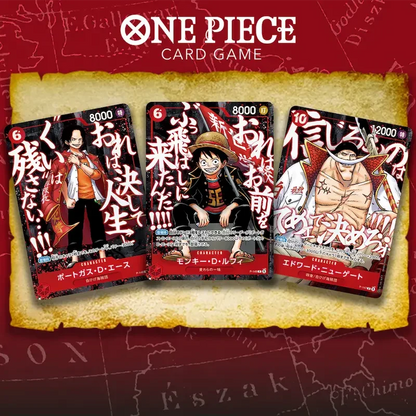 ONE PIECE Saikyo Jump „Top Strongest Pack“ – Luffy, Ace & Whitebeard Promo Set Alle drei Karten 
