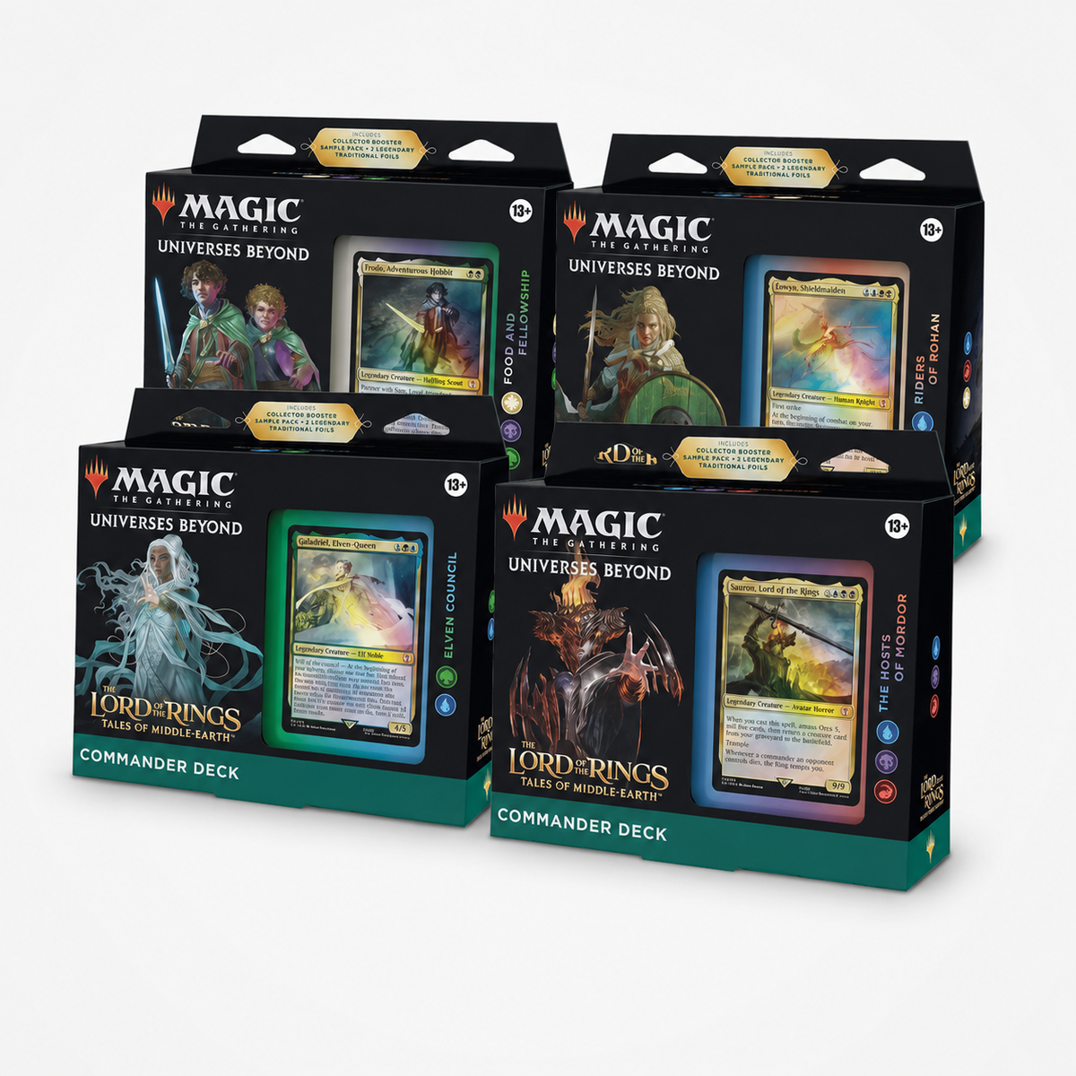 MTG Der Herr der Ringe Geschichten aus Mittelerde Commander Deck Set mit vier Decks