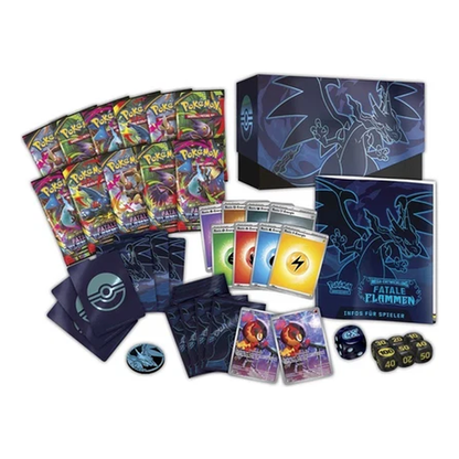 Pokémon Fatale Flammen Pokémon Center Top-Trainer-Box Deutsch Inhalt